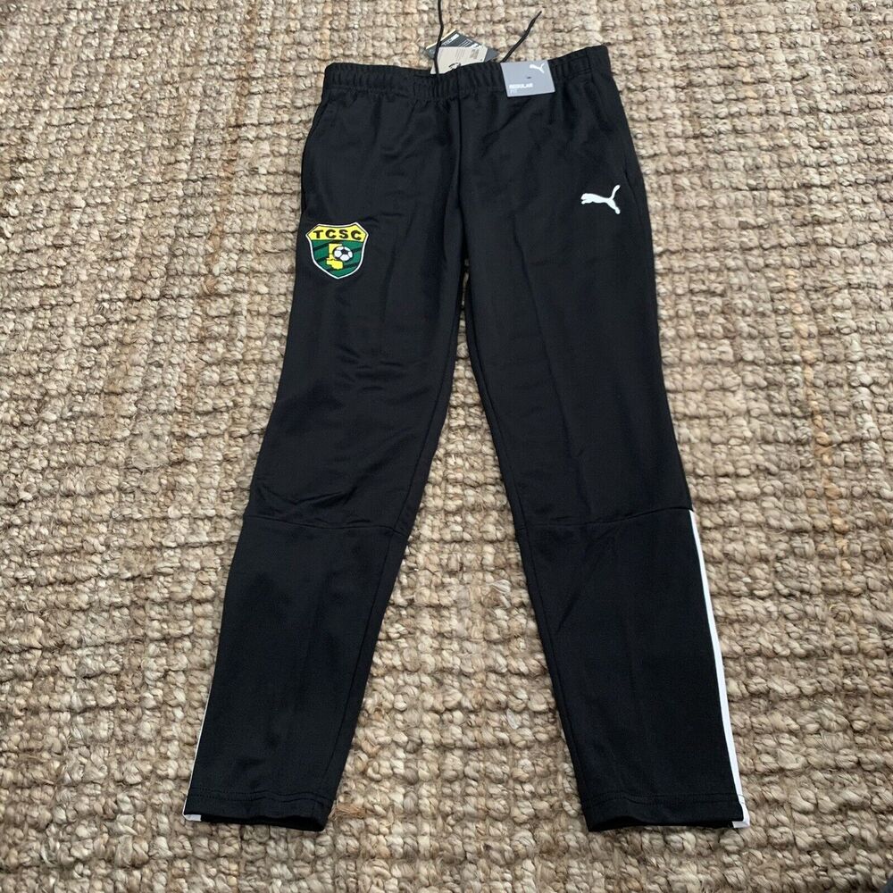 PUMA Mens S Black Soccer Training Pants TCSC Drycell Wicking Regular Fit NEW